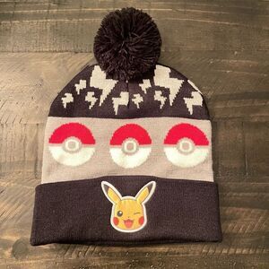 Pokémon Pikachu Beanie Winter Pom Pom Hat Youth L/XL